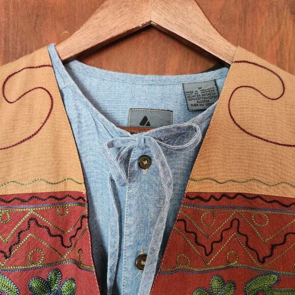 Vintage Liz Wear Button Down and Embroidered Vest Set - Picture 3 of 14